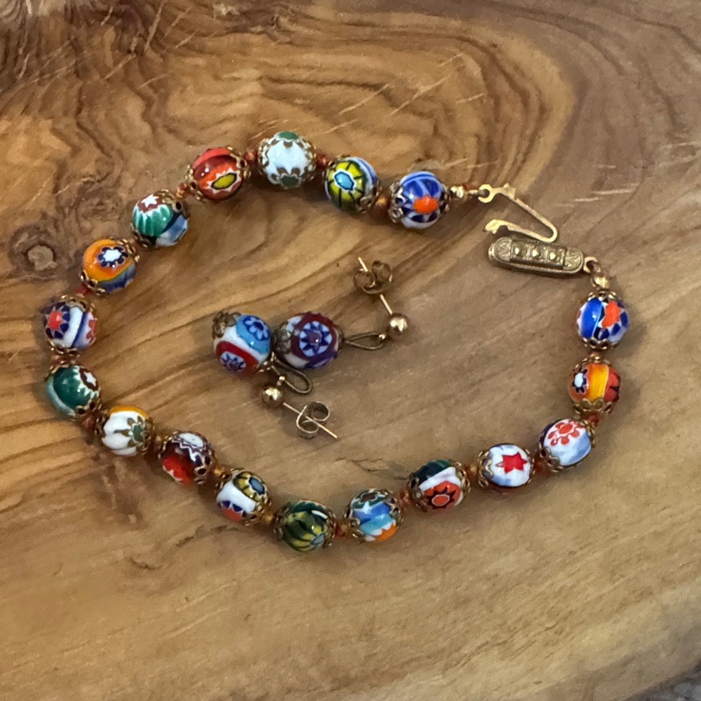 Vintage Murano bracelet and earring set